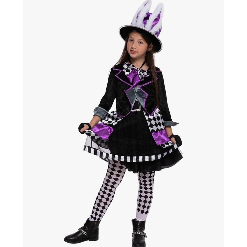 NEW Spooktacular Creations Girls 10-12 Yrs Mad Hatter Halloween‎ Costume